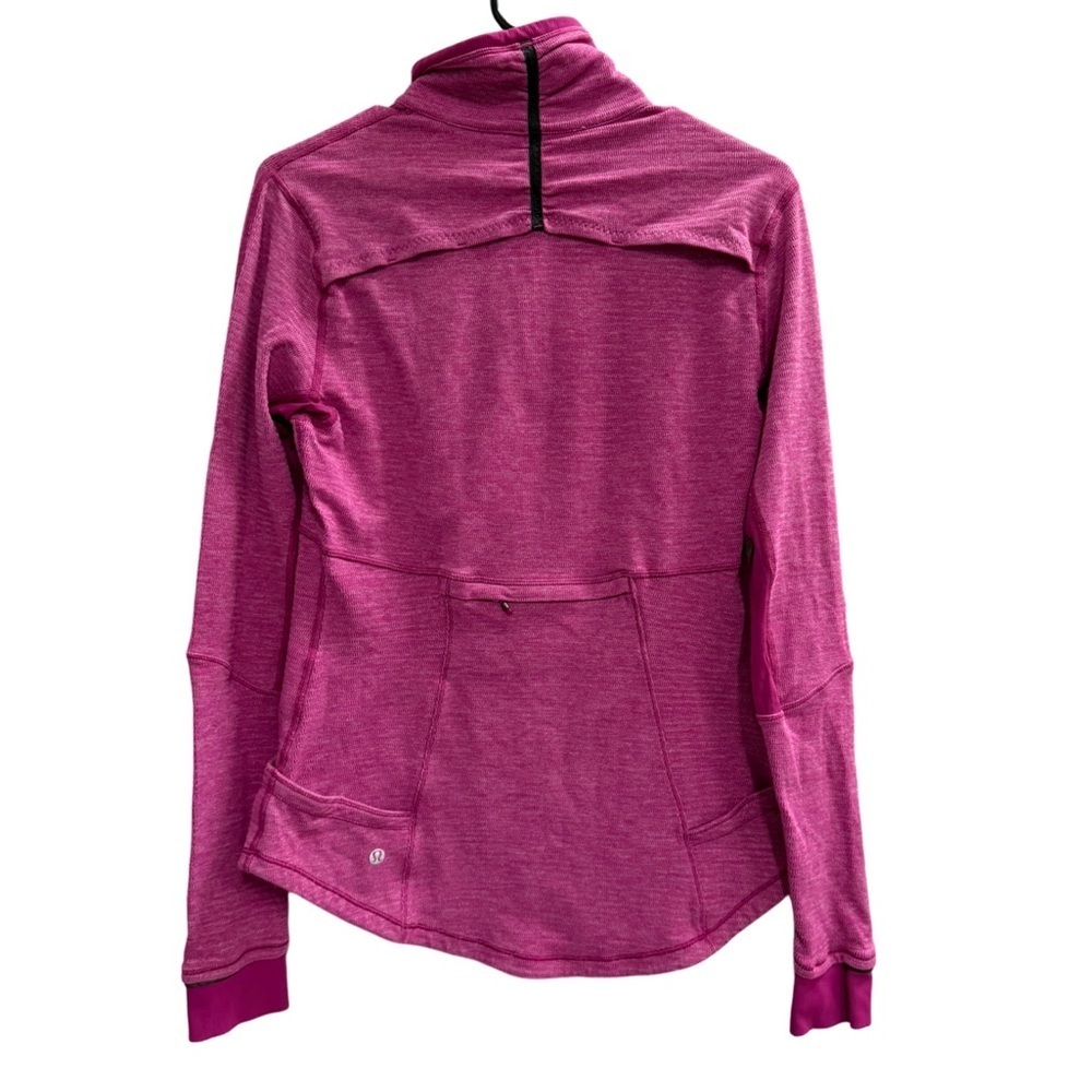 LULULEMON Base Runner 1/2 Zip Raspberry Pink Size 10 - Picture 4 of 16